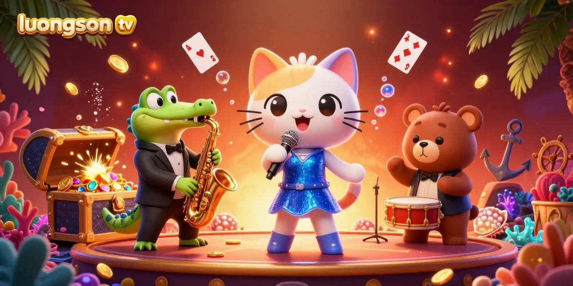 Experience thrilling wins at luongson tv with an engaging casino scene featuring lively characters.