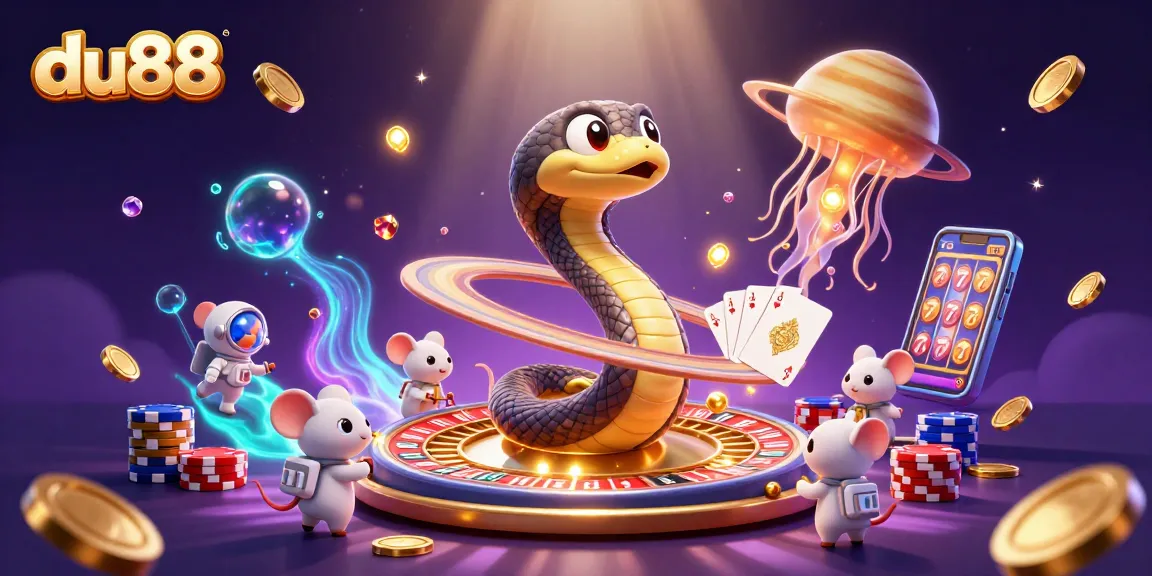 Experience exciting bets at du88 with animated casino characters in a vibrant 3D scene.