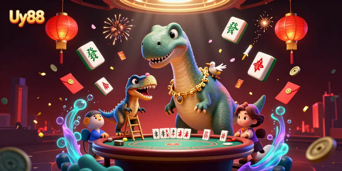 Uy88 showcases unique 3D casino elements with vibrant colors and lively characters engaging in poker.